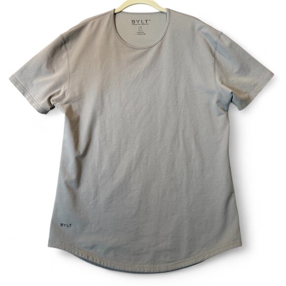 BYLT Premium Basics LUX Tee Men’s Large Gray Crew Neck Drop Cut T-Shirt - Picture 1 of 6